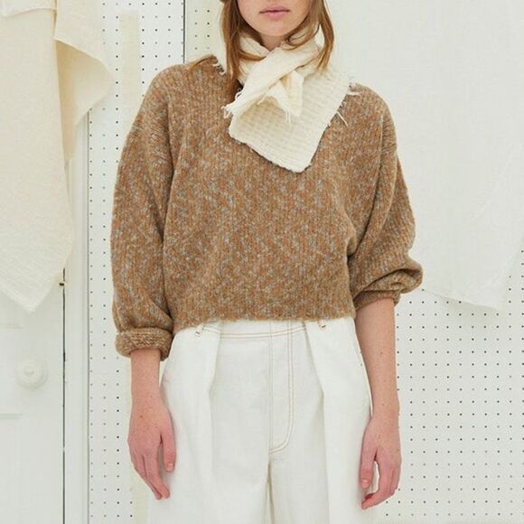 Atelier Delphine Baby Alpaca Melange Balloon Sleeve Sweater in Bambi Size XS/S - Picture 9 of 15